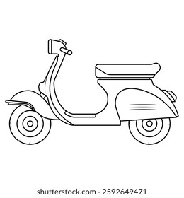 The Line Art of Vespa Motobike