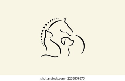 line art veterinarian logo template