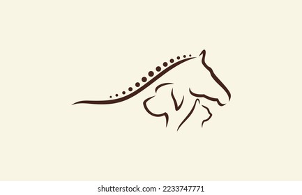 line art veterinary logo design