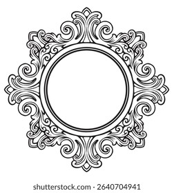 line art vintage circle ornament classic with decorative frames and borders with premium quality vector illustration