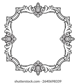 line art vintage square ornament classic with decorative frames and borders with premium quality vector illustration