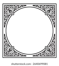 line art vintage square ornament classic with decorative frames and borders with premium quality vector illustration