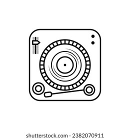 The Line Art of Vinyl Record Player