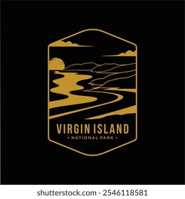 Line art Virgin Islands National Park patch logo illustration