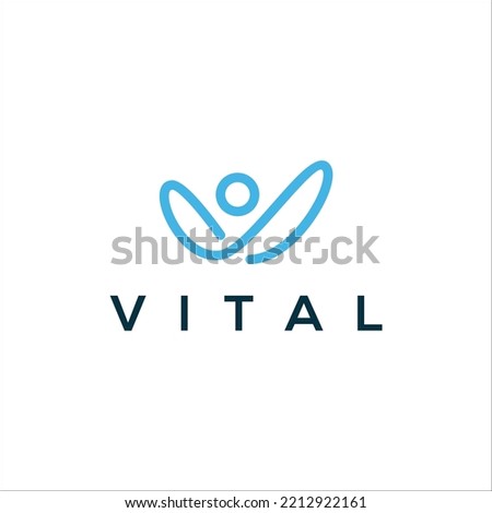line art vital logo design vector