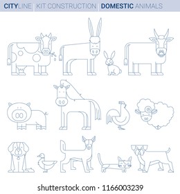 Line ART vol 1. Original Line art Vector Illustration Collection of Domestic and farm Animals