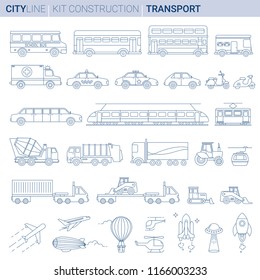 Line ART vol 10. Original Line art Vector Illustration Collection of City vehicles