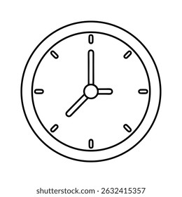 Arte de línea de un reloj de pared 