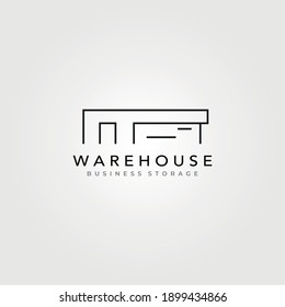 line art warehouse logo minimalist vector symbol illustration design