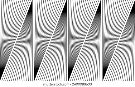 line art wavy and geometric monochrome abstract background black and white
