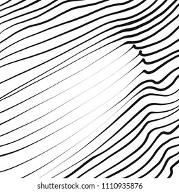 Line art wavy pattern, vector illustration, wall art background