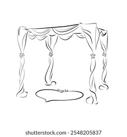 Line art. Wedding tent in line art style. Vector minimalist