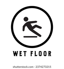 The Line Art of Wet Floor Symbol