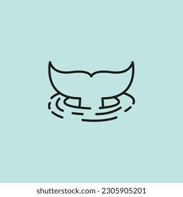 line art whale tail logo vector illustration graphic design