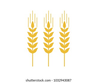 Line Art wheat rice bakery food farm agriculture logo