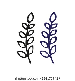 line art white background Leaf drawing continuous design. Hand drawn line of abstract flower, floral, rose, tropical leaves, spring and autumn leaf, bouquet of olives. Vector illustration. vector styl