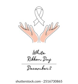 line art of White Ribbon Day good for White Ribbon Day celebrate. line art.