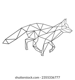 Line art of wild fox, geometrical vector illustration