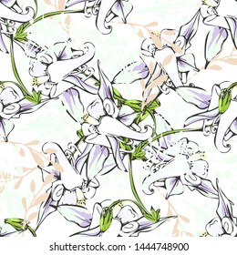 Line art wildflower for fabric design. Petal meaningful wild blossom. Curly pattern twig