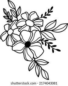 4,694 Wildflower bouquet line drawings Stock Vectors, Images & Vector ...