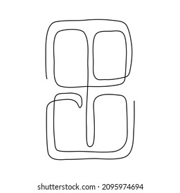 Dibujo de contorno de la ventana de dibujo de una ventana Ilustración vectorial