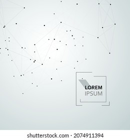 Alambre de línea con puntos de red negros. Concepto de ciencia de datos. Tecnología de Internet. Fondo geométrico abstracto. Elemento de diseño. Diseño de vectores. Concepto de negocio