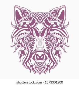 line art of wolf