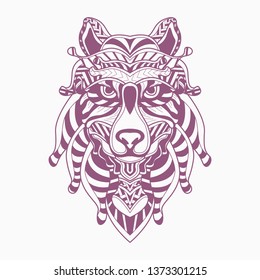 line art of wolf