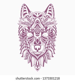line art of wolf