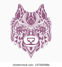 line art of wolf