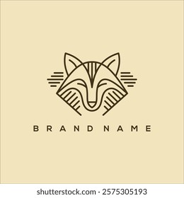 line art wolf head minimalist logo