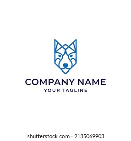 Line Art Wolf Logo Design