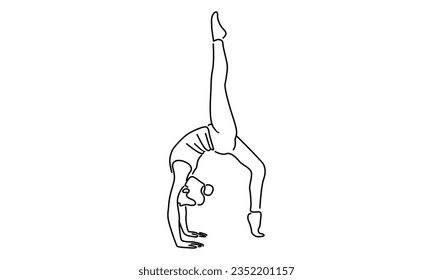 line art of woman doing yoga pose