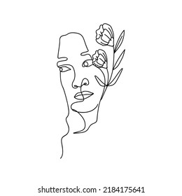 Line art woman drawing illustration design