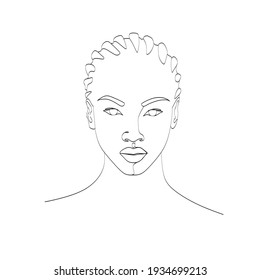 Line Art Woman Face Drawing Black Stock Vector (Royalty Free ...