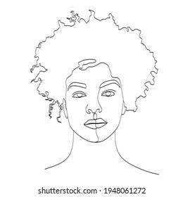 Line Art Woman Face Drawing Black Stock Vector (royalty Free 