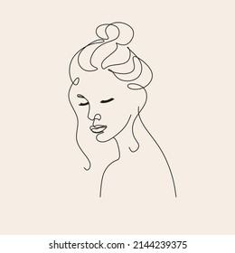 Line art Woman face drawing