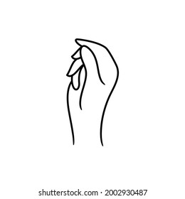 Line art woman hand logo design vector illustration