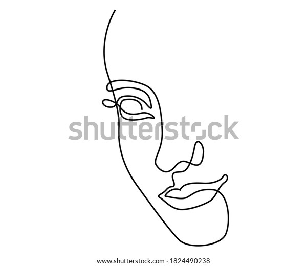 Line Art Woman Silhouette Vector Background Stock Vector (Royalty Free ...