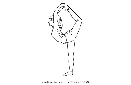 Line art of Woman Yoga Pose