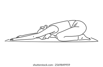 Line art of Woman Yoga Pose