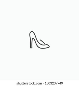 Line Art Women Shoes Logo Icon Design Template  Vector