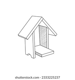line art Wooden Home line minimalist design template, vector symbol, sign, outline illustration.
