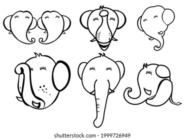 Line art work. Elephant made as a vector. It is a gesture of an elephant.