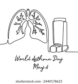 line art of World Asthma Day good for World Asthma Day celebrate. line art. illustration.