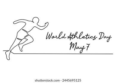 line art of World Athletics Day good for World Athletics Day celebrate. line art. illustration.