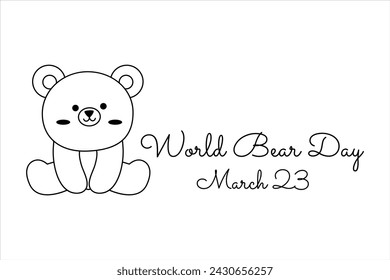 line art of World Bear Day good for World Bear Day celebrate. line art. illustration.