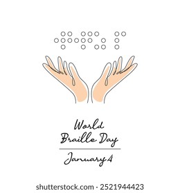 Arte de la línea del Día Mundial del Braille bueno para el Día Mundial del Braille.