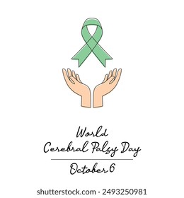 line art of World Cerebral Palsy Day good for World Cerebral Palsy Day celebrate. line art.