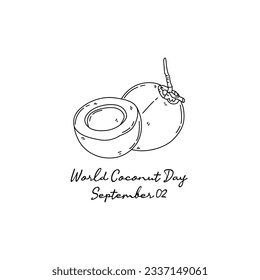 line art of world coconut day good for world coconut day celebrate. line art. illustration.